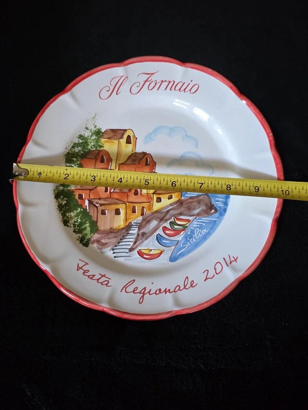Cerasella Il Fornaio Sicilia 2014 Hand Painted Italian Ceramic Plate 10